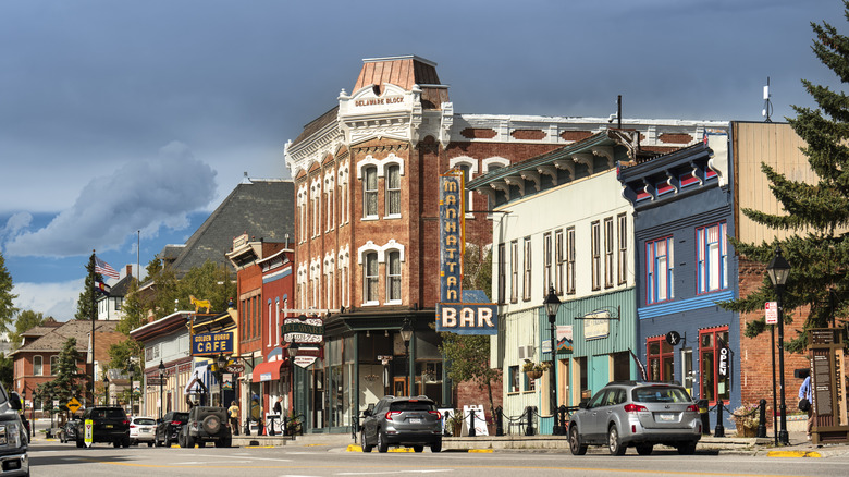 A historic downtown street in Leadville, Colorado.