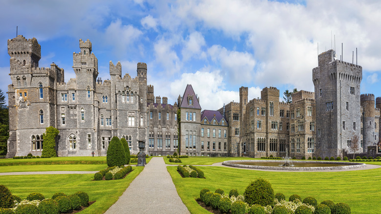 Front of Ashford Castle in Ireland